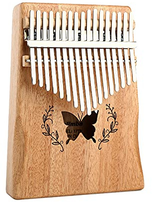 Hearda Kalimba 17 Schlüssel Daumen Klavier, Kalimba Instrument für Anfänger Kinder mit Stimmhammer, Daumenklavier Fingerklavier Entry Level Kalimba Musik Geschenk (Schmetterling)