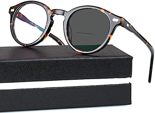 Reading Glasses Unisex, Photochromic Reading Glasses, Bifocal Reading Glasses Diopter +1.00 to +3.00, Progressive Multifocal Sunglasses Fashion Full Frame Optical Eyewear Dark Spot,+3.00