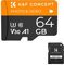 K&F Concept 1 Pack 64GB Memory Card with Adapter, SD Card U3, V30, A1, C10, UHS-1 4K with Adapter for DSLRs/Drone/Webcam/Trail Camera etc