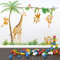 Runtoo Wandtattoo Waldtiere Palme Wandsticker Giraffe Affe Tiere Dschungel Wandaufkleber Kinderzimmer Babyzimmer