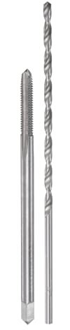 sourcing map Tippen & Bit Sets, M4 x 0.7 H2 Gerade Flötenmaschine Gewindebohrer 120mm Extra Lang, 4mm Hochgeschwindigkeitsstahl (HSS) Twist Bohrer