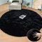 ORINOVA Runder Teppich Schlafzimmer Waschbar 150 cm Schwarz Fellteppich Kunstfell Flauschiger Kurzflor Teppiche Weich Wohnzimmer Kinderzimmer Gegend Deko