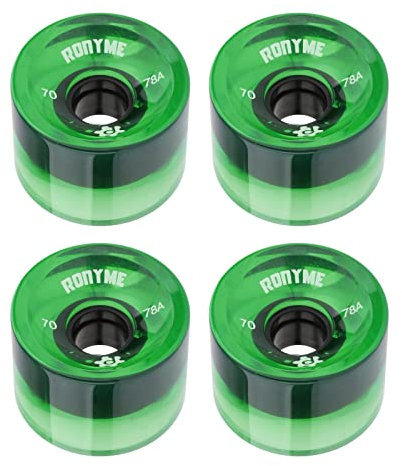 Folpus 4 Stück 70 Mm Longboard Ersatz Skateboard 78A Härte Räder Cruising Wheel ABEC Außenhülle, Grün