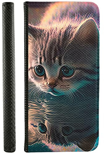 Handyhülle für Huawei P30 Pro Hülle aus Kunstleder zum klappen mit Motiv 3530 Katzenbaby Blaue Augen im Wasser