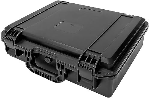 BQKOZFIN Portable Hard Case, IP67 Rated Shockproof Camera Case with Customizable Diced Foam Protects for Equiment, Camera, Electronics, Tools, Microphone, Recorder, 41 x 34 x 15CM (Black)