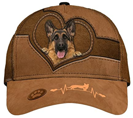 942 Baseballmütze Personalisierter Deutscher Schäferhund Freizeit Basecap Sonnenschutz Capatmungsaktive Mütze Casual Trucker Baseballcap Für Tennis, Reisen, Running