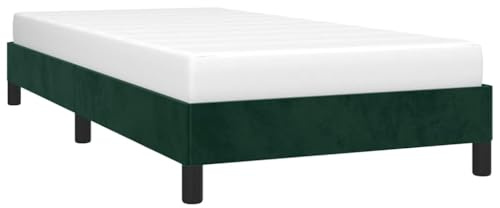 vidaXL Polsterbett Bett Einzelbett Bettgestell Bettrahmen Samtbett Lattenrost Schlafzimmerbett Schlafzimmermöbel Dunkelgrün 90x190cm Samt