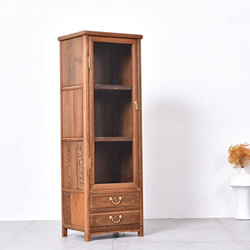FIONEL Barschrank Holzweinschrank, Eingangs -Sideboardschrank, antike Vintage chinesische Akzent -Speicherkiste mit Glastür Wine Rack (Size : L)