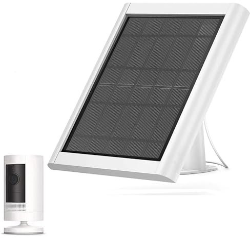 3W Solar Panel for Ring Stick Up Cam & Spotlight Cam Battery,5V White Solar Panel Charger Compatible with Ring Security Outdoor Camera Battery Replacement