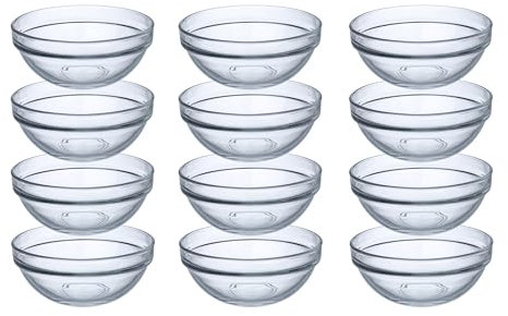 Provance 6-24 Stück Dipschalen Dessertschalen Ø 9 cm Schüsseln aus Glas Glasschälchen Tapasschalen (12 Stück)