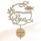 Birdart Box® Kommunion, Konfirmation, Firmung Tortenstecker mit Namen – personalisierter Tortenstecker aus umweltfreundlichem Holz, stabiler Cake Topper 15cm Durchmesser (Kommunion Fisch, Gold)
