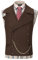 AeoTeokey Herren Anzug Wildleder Weste Zweireiher Klassische Cowboy Weste Kunstleder Großes Revers (Kaffee,XXL)