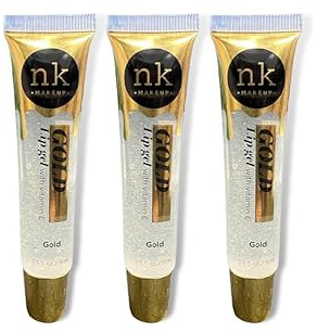 NK lip gloss gel 15ml Vitamin E, Shiny, Nourishes, Lip gel (Gold, Pack Of 3)