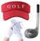 UILYNIU 3 Stück Golf Fasching Kostüm Zubehör, 76 cm Aufblasbare Golfschläger Rot Visor Hüte Weiße Handschuhe, Karneval Verkleidung Kostüm für Herren Damen Golf Motto Party Kneipen Kleidung (3PCS)