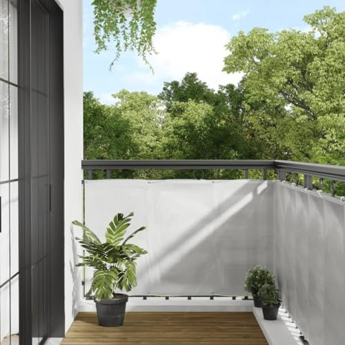 Bulliing Balkon-Sichtschutz Hellgrau 90x300 cm Balkonbespannung Sichtschutz FüR Den Garten Sichtschutz Zaun 100% Polyester-Oxford