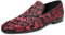 Allthemen Mocassins Hommes en Simili Cuir Floral de Mariage Ville Chaussures de Costume Loafers Jacquard Rouge 41 EU
