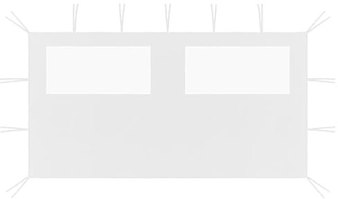 Juroupi Pared Lateral de cenador con Ventanas Blanco 4x2 m Toldo Lateral de privacidad,Panel de Pared para cenador