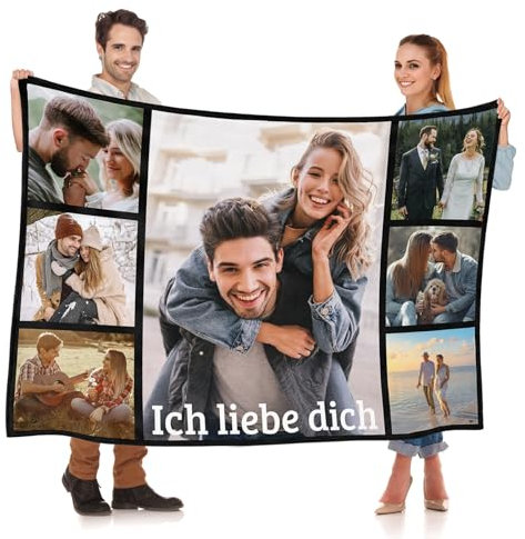 Kasofong Personalisierte Decken, Personalisierte Decke mit Foto, Personalisierte Foto Decke, Personalisierte Kuscheldecke, Personalisierte Geschenke für Frauen und Männer
