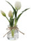 JYCRA Künstliche Tulpen in Glasvase mit Künstlichem Wasser, Kunstblumen mit Topf, Tulpen mit Vase, Blumenarrangement, Tischdekoration (A)