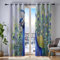 2Er Set Blickdicht Vorhänge Wohnzimmer, 3D Schönheit Pfau Muster Blickdicht Schlaufenschal Kunst Verdunkelungsvorhang, Lärmminderung Gardinen Fensterdekoration H160 X B140 cm