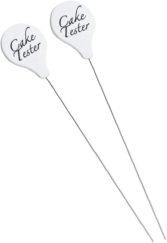 2Pcs Cake Tester Stainless Steel Cake Skewer Kitchen Cake Tester Probe Skewer Pin Needle Reusable Long Metal Baking Tool for Bakery Baking and Pastry Utensils Baking Tools and Accessories,Cake Testers