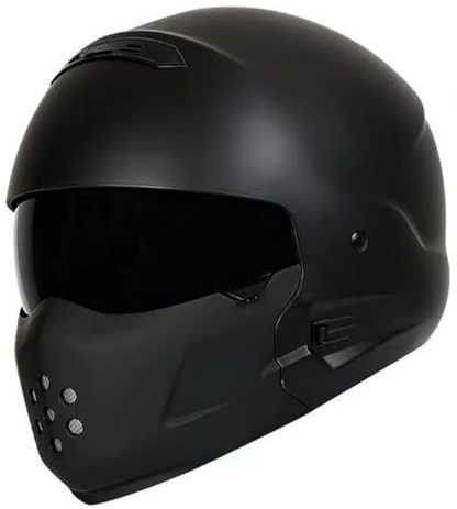 Jethelm Vintage Motorradhelm Winddichter Motorrad Roller Helm Mit Visier 3/4 Kombination Helm Halbhelm Für Damen Und Herren ECEDOT Zulassung Halbschalenhelm Scooter Helm