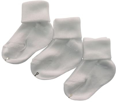 Bel Piccino Calzini Neonato in Cotone 100%. 3 paia di Calze Estive 0-12 mesi. Made in Italy, Prodotto Artigianale. (IT, Età, 0 mesi, 3 mesi, Bianco)