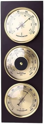 3in1 Wall Hanging Thermometer Barometer Hygrometer Weather Station with Wooden Base