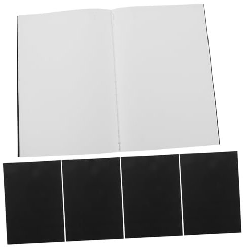 NUOBESTY 5 Pezzi taccuino Notebook di rivista Blank Pagine interne del notebook Travel Journal Scrabook Libro di schizzi neri quaderno di ritagli Blank Notebook libro vuoto Carta Black