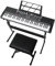Bonnlo 61-Tasten Keyboard Piano Set mit Klavierständer & -hocker, 200 Klangfarben, 200 Rhythmen und 60 Demosongs, Digitalpiano tragbar, LED-Bildschirm mit 3 Lehrmodi – Ideal für Anfänger, Schwarz
