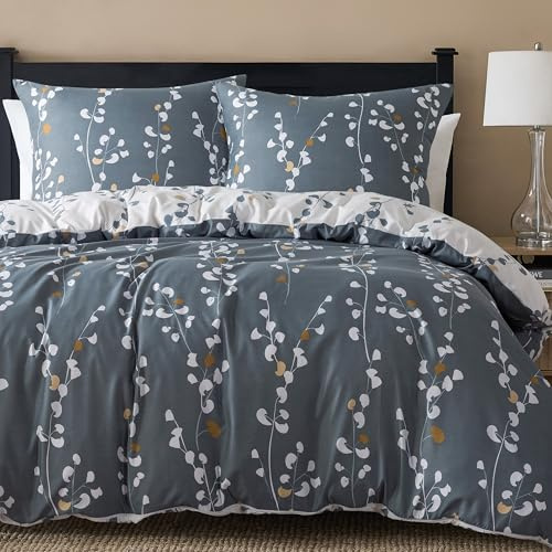 R.SHARE Bettwäsche Set 3teilig, 1 Bettbezug 200 x 200 mit 2 Kissenbezüge 80x80 cm, Kuschel Bettwäsche Schleifen Muster mit Reißverschluss ÖKO-TEX Bedding, Blau Filialen