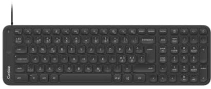 Contour Balance Keyboard | Tastiera compatta Con ricevitore USB, tastierino numerico, digitazione confortevole per CASA e ufficio, compatibile Con Windows e Mac - Black - Wired - FR Layout