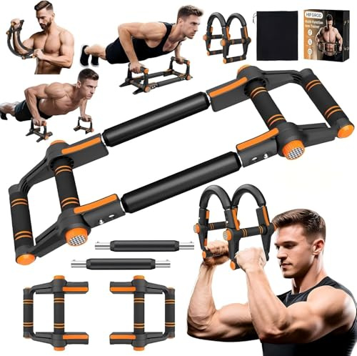 HIFGROD Twister Armtrainer, Verstellbares Brust Trainingsgerät ( 60-140lbs ) ,Multifunktionaler Brust- und Armtrainer für Männer,Liegestütz-Training, Armtraining Heimfitnessgerät,Fitness Equipment