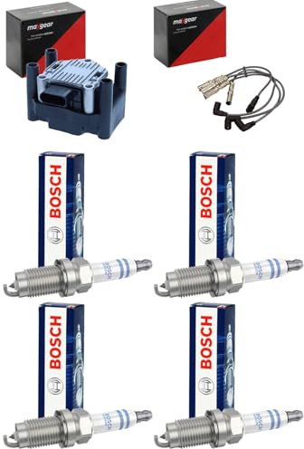 Maxgear Zündspule + Zündkabel + Zündkerzen | 13-0272 + 53-0147 + 0 242 240 665 passend für 1.2 Tsi Tfsi