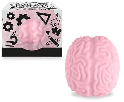 TRENDHAUS 967480 - Squeeze Super Brain, ca. 6,7 x 7,5 x 5 cm, Squishy in Gehirn-Form, Stressball für Kinder und Erwachsene
