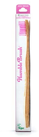 The Humble Co. Bamboo Toothbrush Purple | Medium Bristles | Biodegradable, Eco-Friendly, Vegan for Your Everyday Oral Care, Dentist Approved (1 Pack)