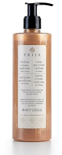 Prija Cremiges Vitalisierendes Ginseng-Duschgel (380 ml) - Reinigt die Haut Sanft und Lässt sie Hydratisiert und Strahlend Zurück - 100% Vegan