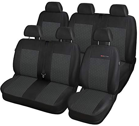 saferide | Maß Autositzbezüge Transporter Grau Set Komplettset 6-Sitze Sitzbezüge Sitzbezug Schonbezug Schonbezüge Autoschonbezug Autositzbezug Sitzauflagen Sitzschutz Elegance