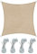 Rebecca Mobili Vela Ombreggiante Tenda Da Esterno Quadrata Beige Outdoor Protezione Uv Con Corde Piscina Barca Giardino 5x5 mt (Cod. RE6338)