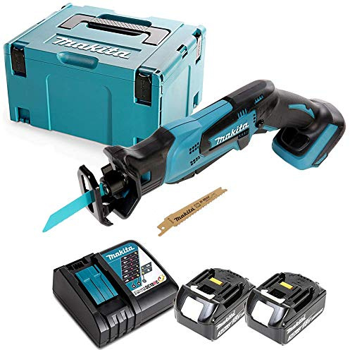 Makita DJR183 18V Cordless Li-ion Mini Reciprocating Saw with 2 x 3.0Ah Batteries, Charger & Case