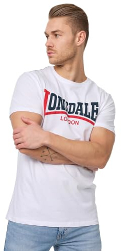 Lonsdale Two Tone-T-Shirt für Herren, Sommer-T-Shirt in regulärer Passform | weiche gekämmte Baumwolle, lässiges Kurzarm-T-Shirt, leichtes T-Shirt mit Rundhalsausschnitt für den Alltag & zum Sport