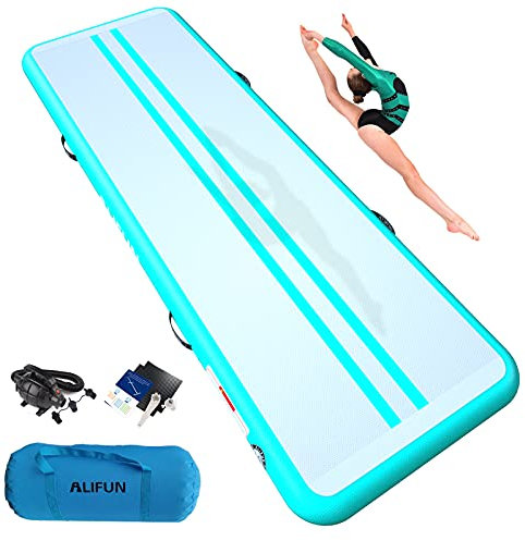 Tapis de Gymnastique Gonflable, Tapis d'entrainement, Pistes d'acrobatie 2 m/3 m/4 m/6 m,Gymnastics Tumble Track Mat, Piste de Gymnastique Tapis Gym pour l'entraînement/l'eau/la danse/avec pompe à air