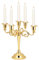 Ejoyous Kerzenleuchter 5 armig, Vintage Metall Handwerk Kerzenhalter Stand Stabkerze Metall Deko Kerzenständer für Event Hochzeit Home Dekoration 26 x 26,5 cm (Gold)