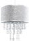 Modern Silver Glitter Cylinder Ceiling Pendant Light Shade with Clear Acrylic Jewel Droplets