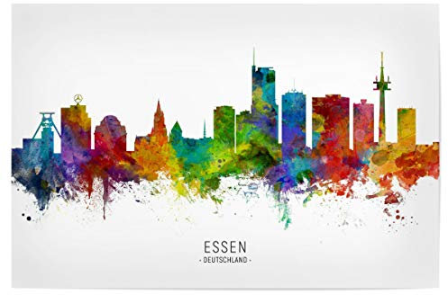 artboxONE Poster 90x60 cm Städte Essen Germany Skyline txt - Bild Essen Deutschland Essen