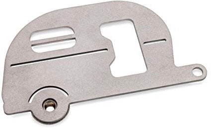 Camco Life is Better at The Campsite Bottle Opener | Easily Removes Bottle Caps | Features a Unique Camper Design with Magnet (53305)