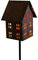Bornhöft Edelrost Vogelhaus Gartenlicht Kerzenhalter Gartenstecker rostiges Lichthaus am Stab Windlicht Gartendeko 148cm incl Stab (auf Stab)