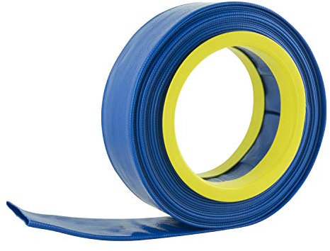 Woodside 38mm x 10m Layflat Water Delivery Hose Pipe, Blue PVC with Reinforced Polyester, Ponds, Pools, Hot Tubs