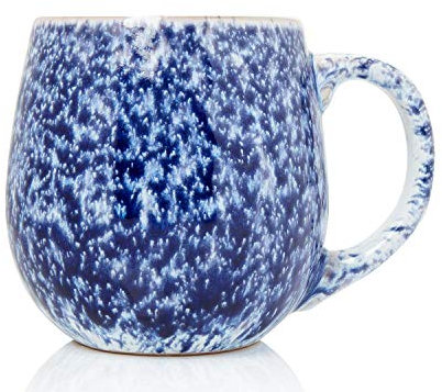 Sabichi Blue Ombre Stoneware Mug - 500ml Large Mug - Reactive Glaze - Durable & Modern Design for Home & Office Use - 500ml Coffe Mug - Dishwasher and Microwave Safe