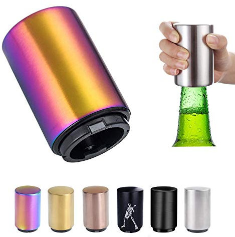 Push Down Bottle Opener,Magnetic Beer Bottle Opener,Press Down Automatic Bottle Opener,Magnet Beer Cola Soda Crown Cap Top Bottle Opener Tool Kitchen Gadgets Accessories Christmas Gifts for Men